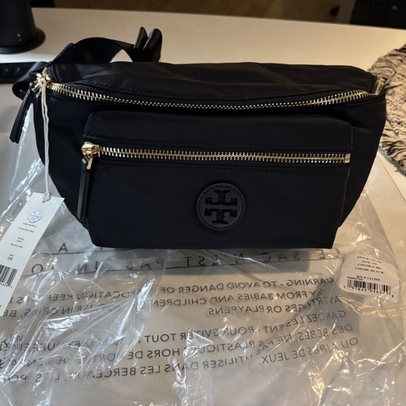 New Tory Burch Nylon Belt Pack Waist Side Bag Black - Picture 4 of 6